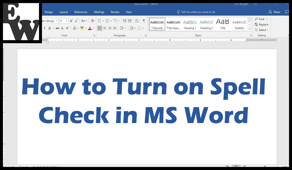 how to turn on spell check in ms word