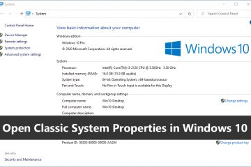 Open Classic System Properties in Windows 10